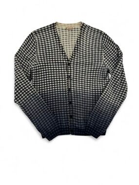 Men’s/Unisex 2000s Archived John Galliano Ombré Gingham Cardigan Size M